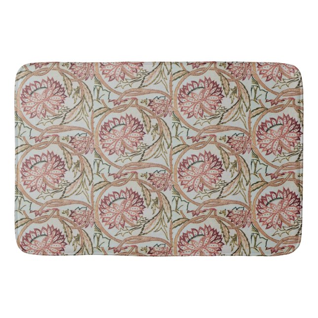 1878 Vintage William Morris Flowerpot Bath Mat (Front)