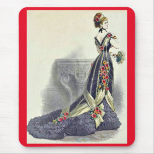 1879 ball gown fashion print mouse pad