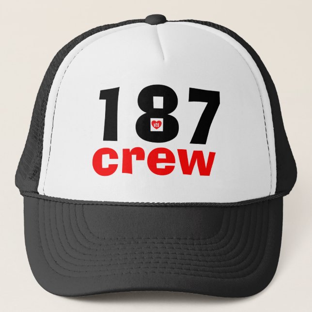 187 crew custom special edition cap-a v2dheart pro trucker hat (Front)