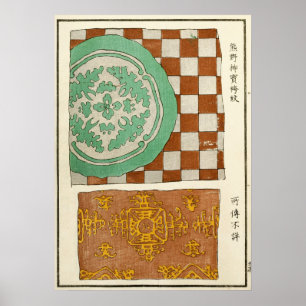 1880 Chinese Bronze Vessel Ornament Art Poster