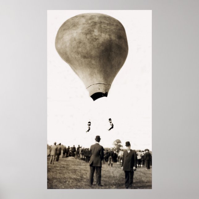 1880 Hot Air Balloon Acrobats Poster (Front)