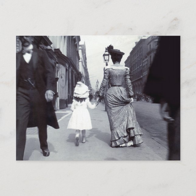 1880 Mother + Daughter in Boston Postcard (Front)