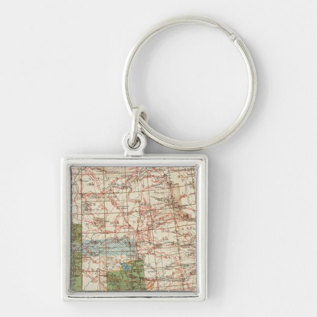 1880 Progress Map of The US Geographical Surveys Key Ring (Front)