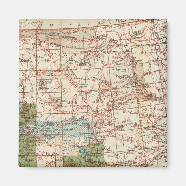 1880 Progress Map of The US Geographical Surveys Magnet (Front)