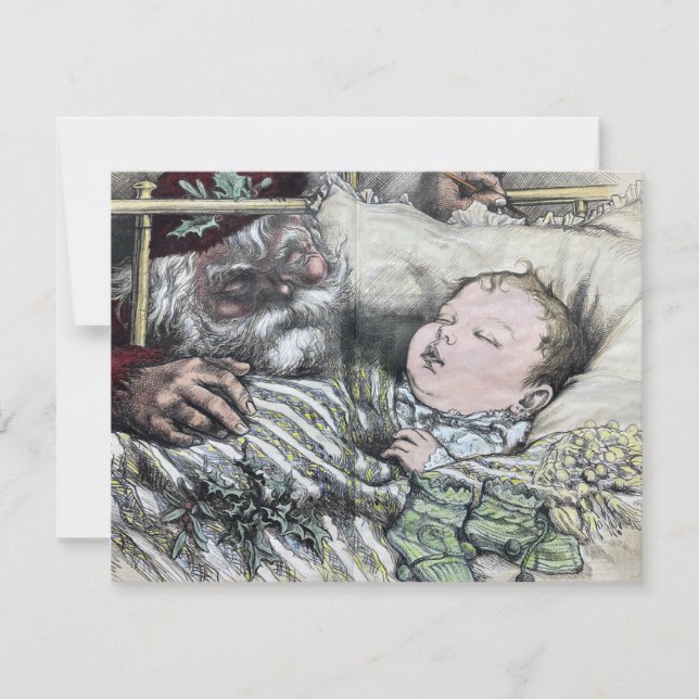1880 Thomas Nast Harper's Santa and Baby Card (Front)