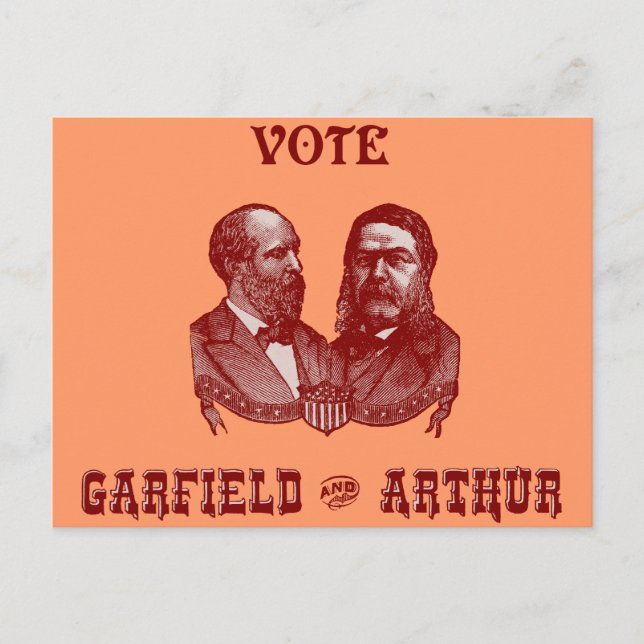 1880 Vote Garfield and Arthur, red Postcard (Front)