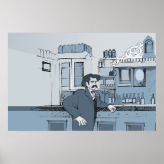 1880's bar scene - left poster