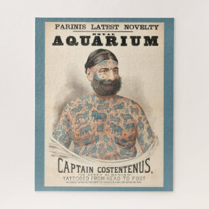 1880s Captain Costentenus tattooed man Jigsaw Puzzle