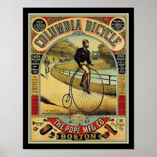 1880's Columbia Penny Farthing Bicycle Poster
