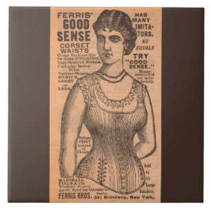 1880s Ferris Common Sense Corsets ad Ceramic Tile