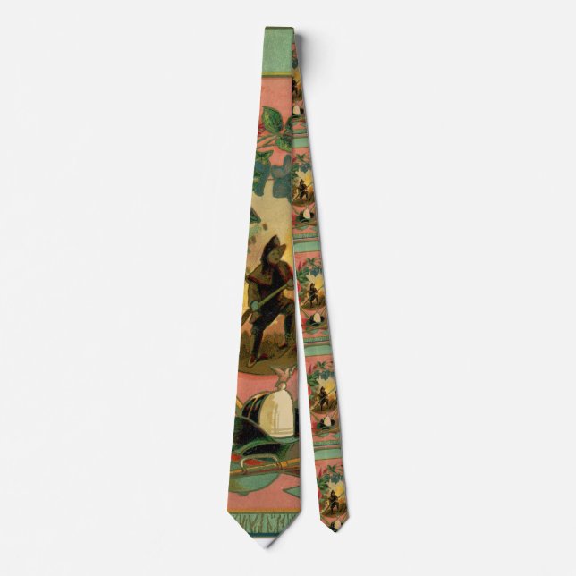 1880's Fireman Firefighter Artwork 2 Fire Tie (Front)