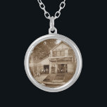 1880's Men Club Fox River Club Fishing Elgin Silver Plated Necklace<br><div class="desc">These products are made with a fabulous vintage photograph that is over 125 years old! The original is a glass negative which was scanned and cleaned up a bit in a Photo program. The sepia toning was added post processing. This image takes us back to a simpler times. The origin...</div>