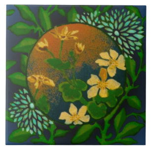 1880s Rare Wedgwood Barbotine Slip Painted Repro Ceramic Tile