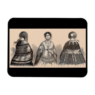 1880s Victorian shawls fashion print Magnet
