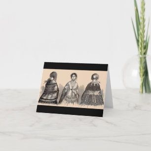 1880s Victorian shawls fashion print Note Card