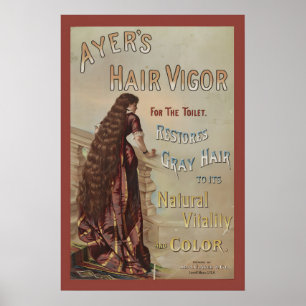 1880s Vintage Advertisement Ayer's Hair Vigour for Poster