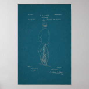 1881 Vintage Bicycle Velocipede Patent Print