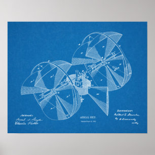 1882 Airship Aeroplane Patent Art Drawing Print