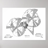 1882 Flying Machine Aeroplane Art Drawing Print