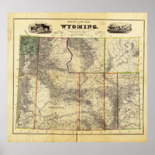1883 Holt's New Map of Wyoming by Frank Bond Poster