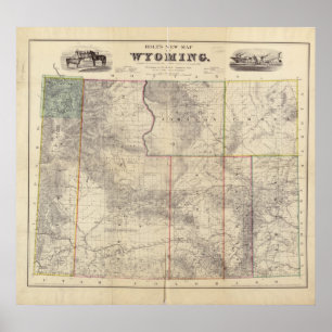 1883 Map of Wyoming Poster