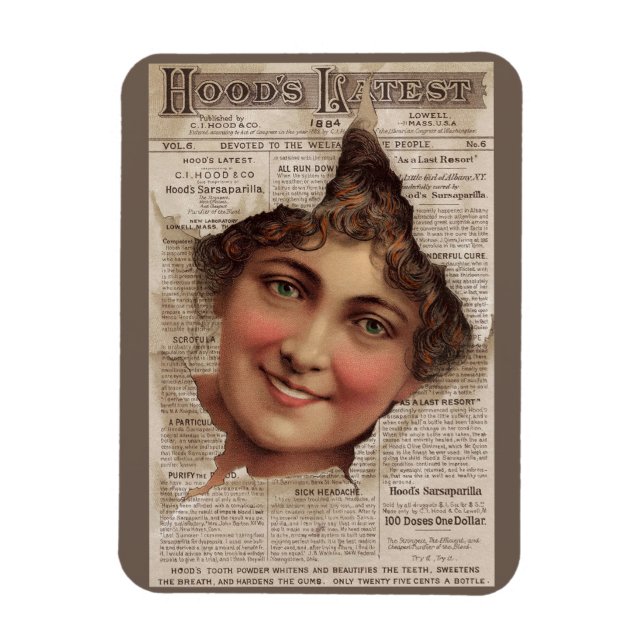 1884 Hood’s Tooth Powder trade card Magnet (Vertical)