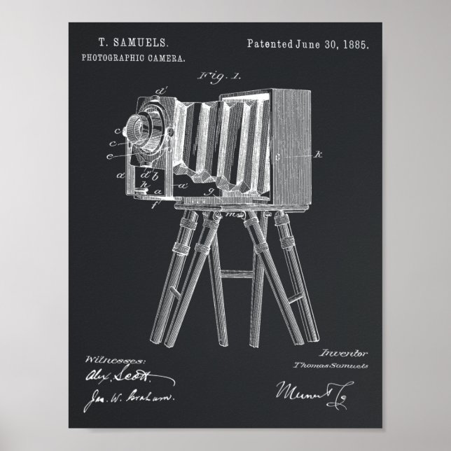 1885 Camera Patent Art Drawing Print (Front)