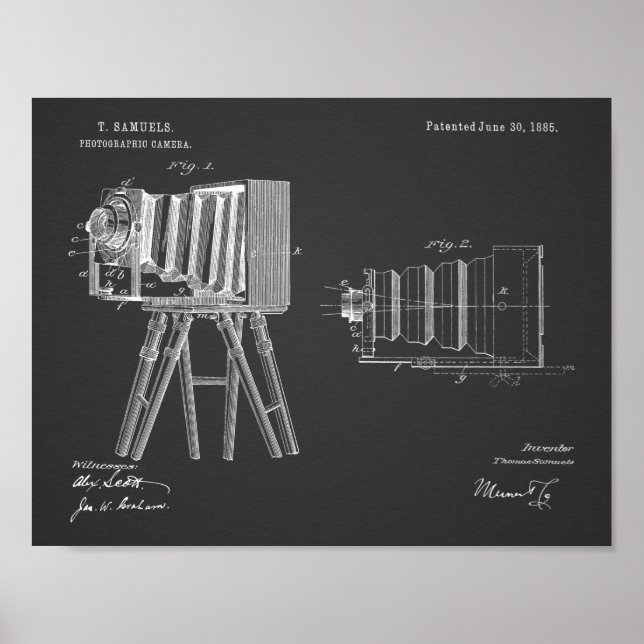 1885 Camera Patent Art Drawing Print (Front)