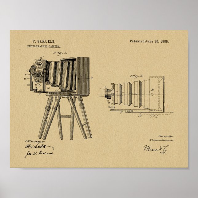 1885 Camera Patent Art Drawing Print (Front)