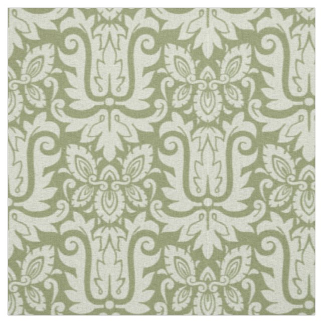 1885 Damask, Willow Green Fabric (Swatch)