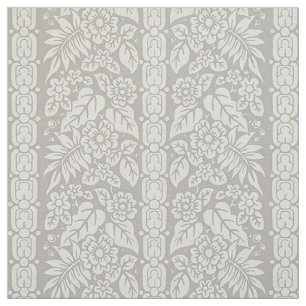 1885 Floral Stripe, Dove Grey Fabric