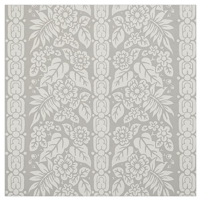 1885 Floral Stripe, Dove Grey Fabric (Swatch)