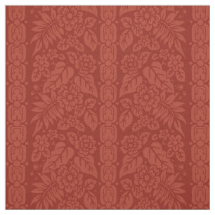 1885 Floral Stripe, Poppy Red Fabric