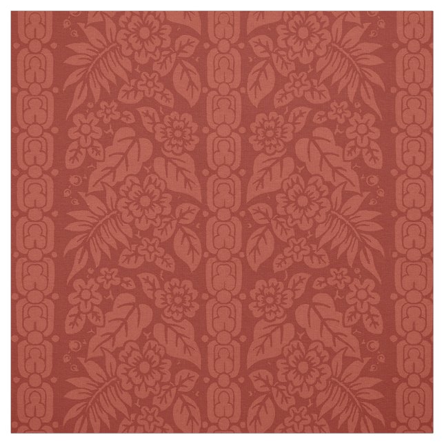 1885 Floral Stripe, Poppy Red Fabric (Swatch)