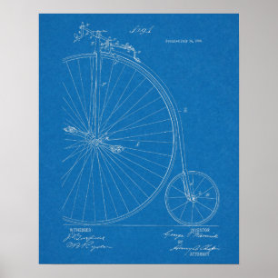 1885 High Wheeler Bicycle Design Patent Art Print