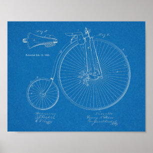 1885 High Wheeler Bicycle Design Patent Art Print