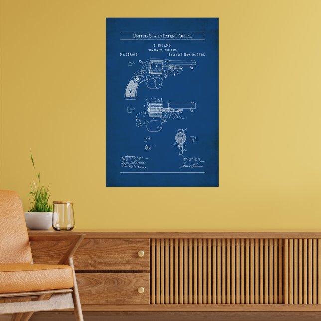 1885 US Patent 317965 - Boland Revolver Poster (Living Room 2)