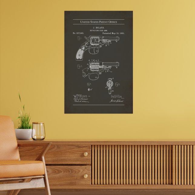 1885 US Patent 317965 - Boland Revolver Poster (Living Room 2)