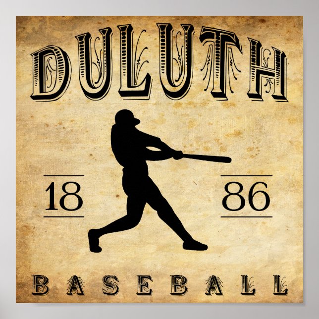 1886 Duluth Minnesota Baseball Poster (Front)