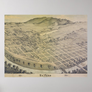 1886 Old El Paso City Map Poster