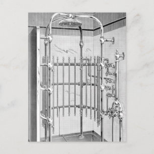 1887 advanced Bathroom Shower Postcard