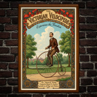 1887 Vintage Victorian Bicycle Advertising Poster