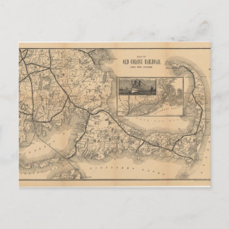 1888_Old_Colony_Railroad_Cape_Cod_map Postcard