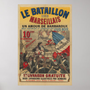 1890 Affiche Bataillon des Marseillais Poster