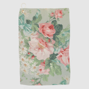 1890 British Vintage Fabric Roses & Daisies  Golf Towel