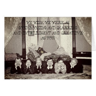1890 FUNNY COMPLIMENTS ANTIQUE EDWARDIAN PHOTO