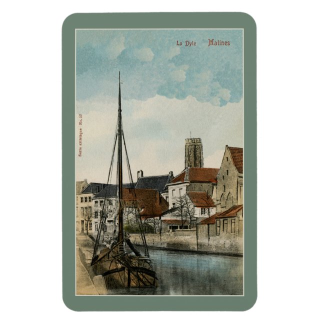 1890 Mechelen Malines Dyle river Magnet (Vertical)