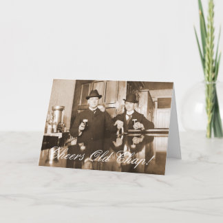 1890 Saloon Bar Men Cheers Old Chap Happy Birthday Card