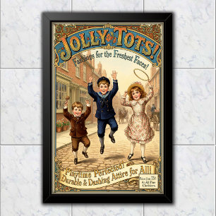 1890 Vintage Jolly Tots Clothes Advertising Poster