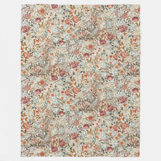 1890 Vintage William Morris Acanthus Portière Fleece Blanket